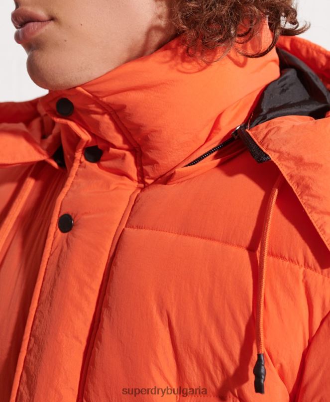 Superdry облекло N00H4511 оранжево мъже експедиционно подплатено палто парка