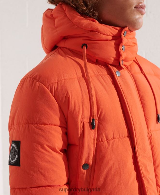Superdry облекло N00H4511 оранжево мъже експедиционно подплатено палто парка