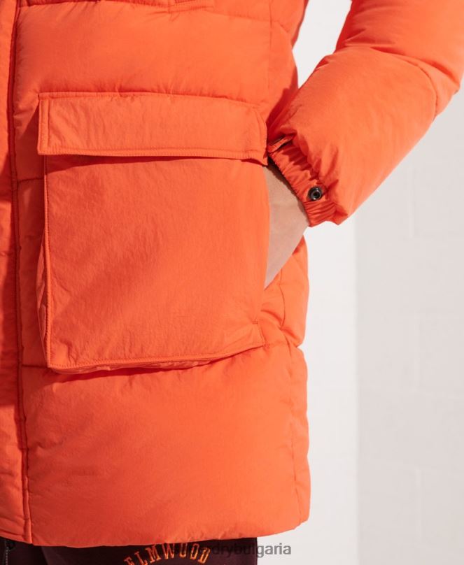 Superdry облекло N00H4511 оранжево мъже експедиционно подплатено палто парка