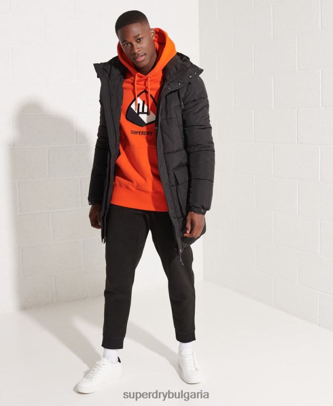 Superdry облекло N00H4512 черен мъже експедиционно подплатено палто парка
