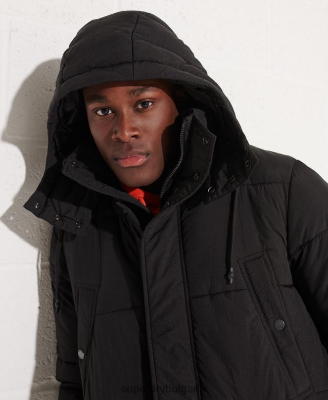 Superdry облекло N00H4512 черен мъже експедиционно подплатено палто парка