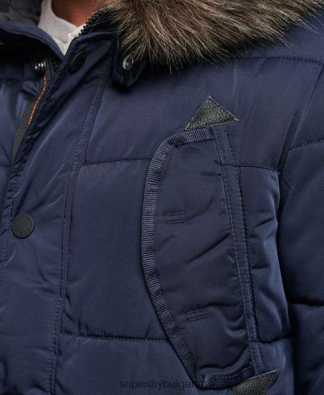Superdry облекло N00H4514 военноморски флот мъже палто парка чинук