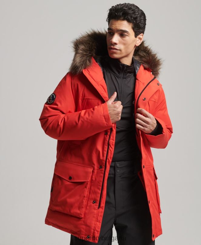 Superdry облекло N00H4515 червен мъже палто everest down snow park