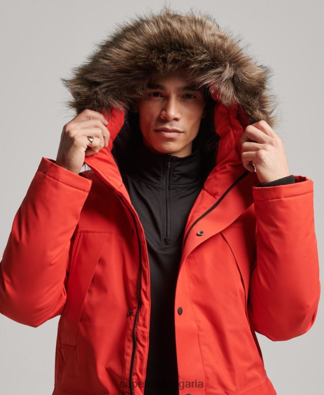 Superdry облекло N00H4515 червен мъже палто everest down snow park
