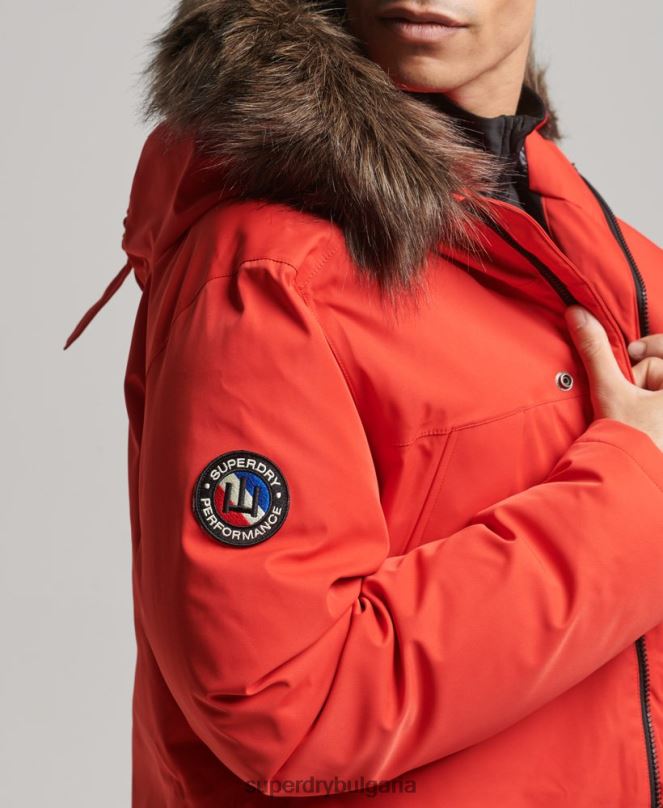 Superdry облекло N00H4515 червен мъже палто everest down snow park