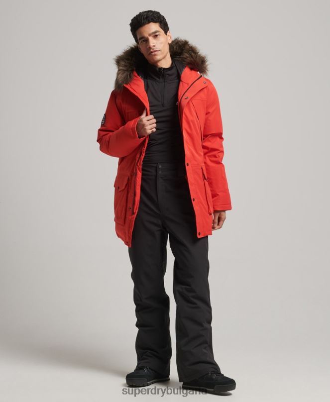 Superdry облекло N00H4515 червен мъже палто everest down snow park