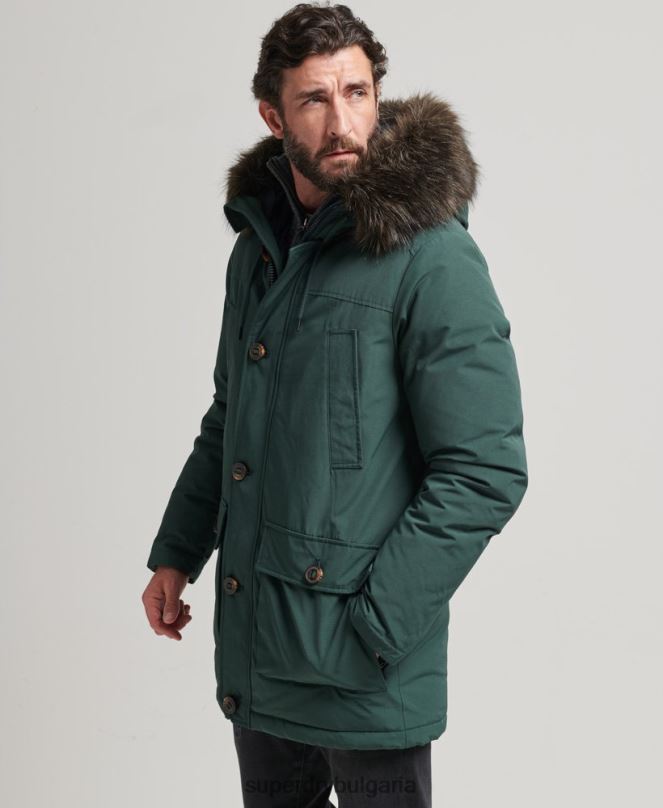 Superdry облекло N00H4525 зелено мъже новобранец палто парка