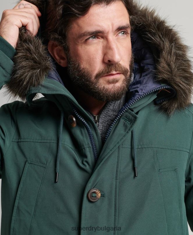 Superdry облекло N00H4525 зелено мъже новобранец палто парка