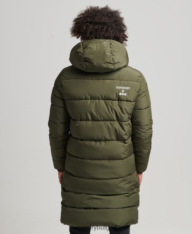 Superdry облекло N00H4526 каки мъже палто с парагади с качулка и лого