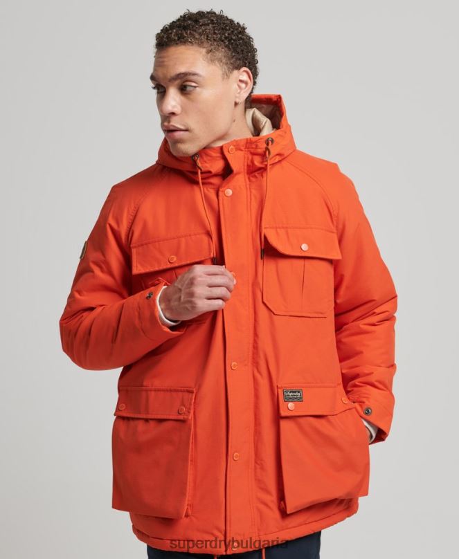 Superdry облекло N00H4532 оранжево мъже палто с планинска подплата