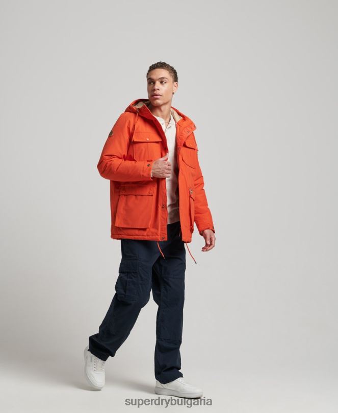 Superdry облекло N00H4532 оранжево мъже палто с планинска подплата
