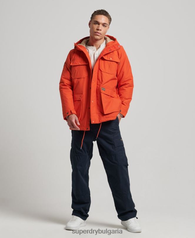 Superdry облекло N00H4532 оранжево мъже палто с планинска подплата