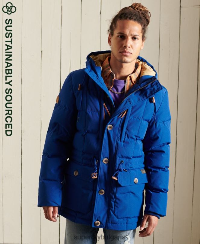Superdry облекло N00H4537 син мъже палто парка за планински експедиции