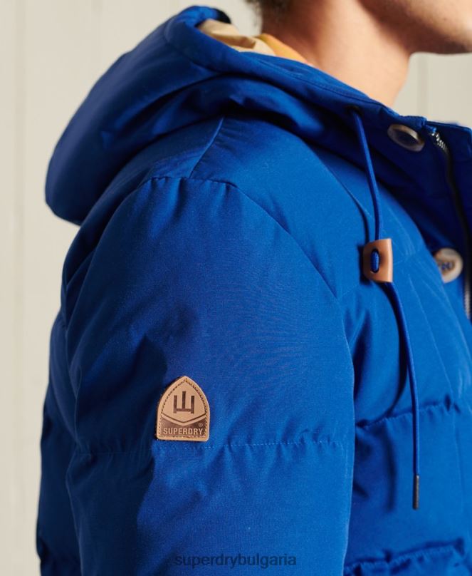 Superdry облекло N00H4537 син мъже палто парка за планински експедиции