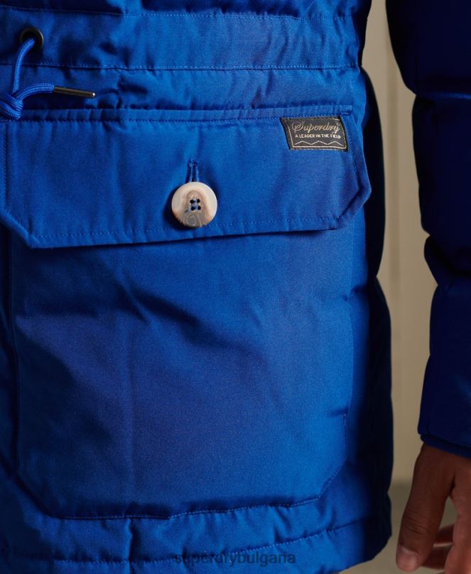 Superdry облекло N00H4537 син мъже палто парка за планински експедиции