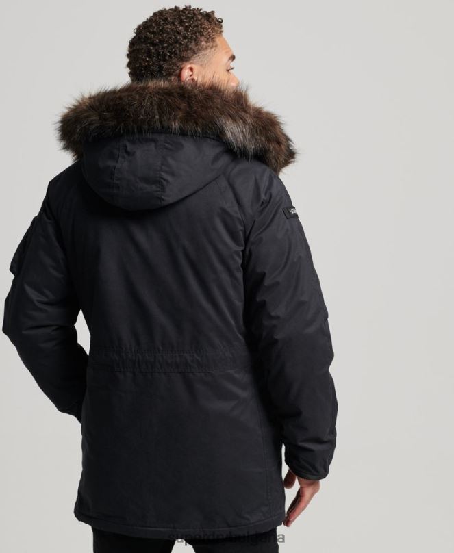 Superdry облекло N00H4542 черен мъже оригинално и ретро палто парка