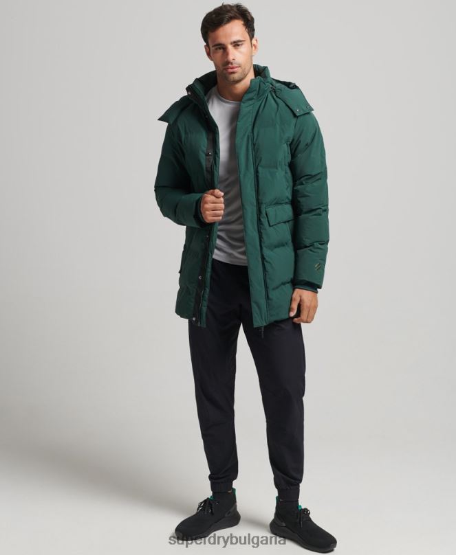 Superdry облекло N00H4543 зелено мъже пухено палто
