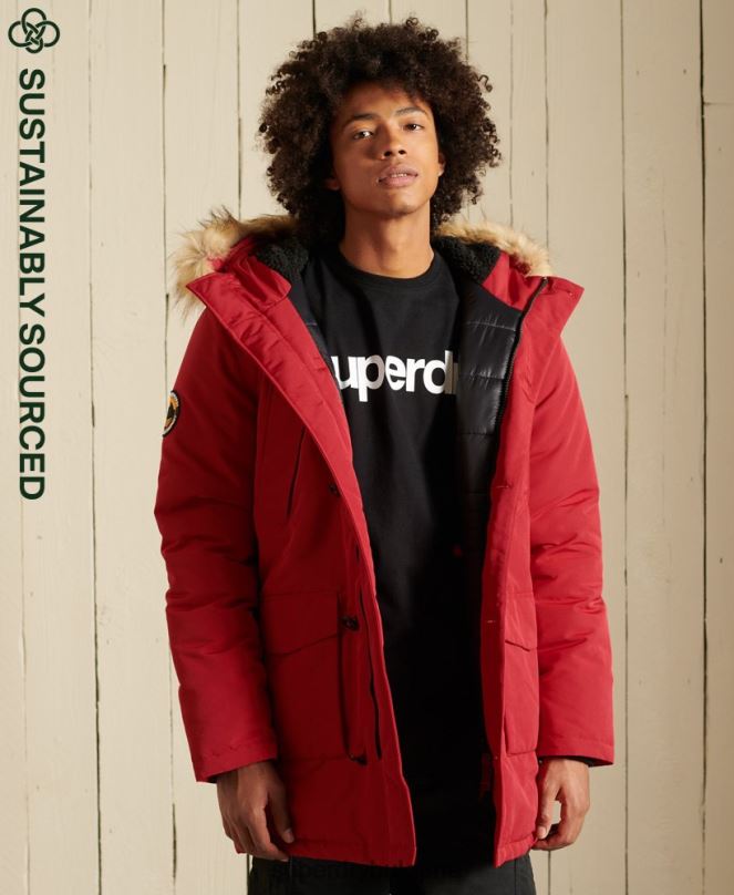 Superdry облекло N00H4571 червен мъже палто парка everest