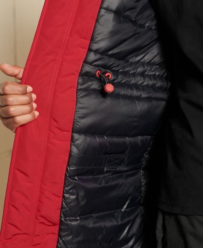 Superdry облекло N00H4571 червен мъже палто парка everest