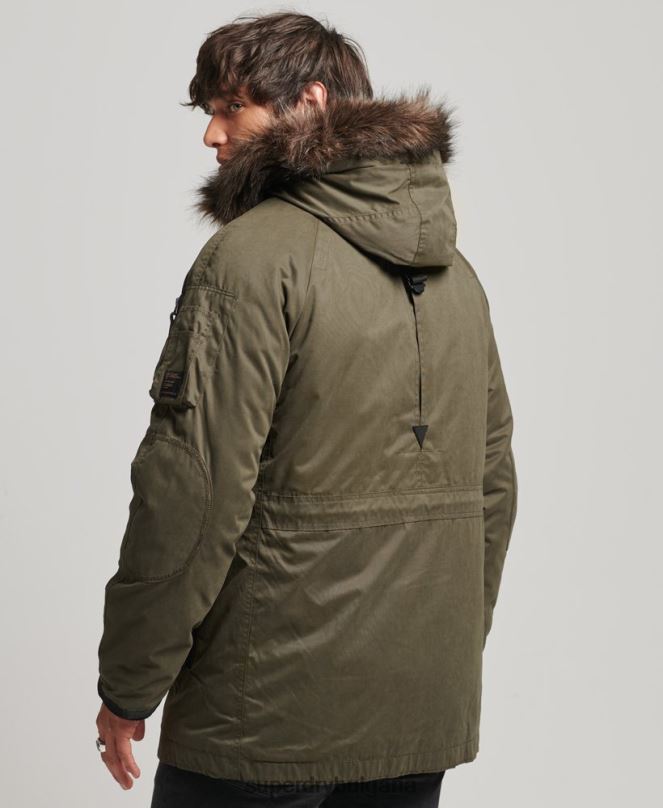 Superdry облекло N00H4573 зелено мъже оригинално и ретро палто парка