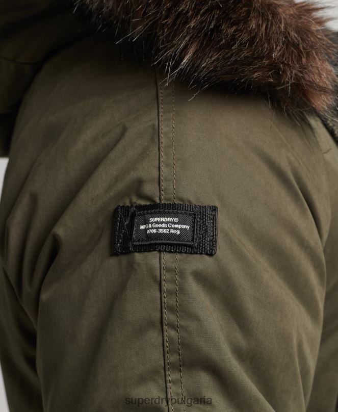 Superdry облекло N00H4573 зелено мъже оригинално и ретро палто парка