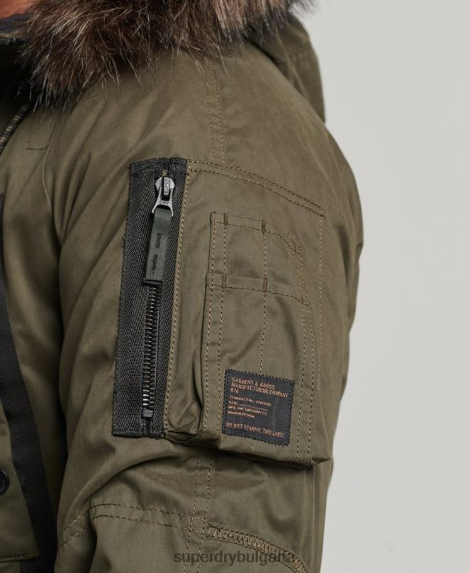 Superdry облекло N00H4573 зелено мъже оригинално и ретро палто парка