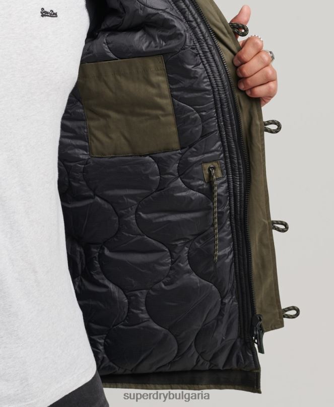 Superdry облекло N00H4573 зелено мъже оригинално и ретро палто парка