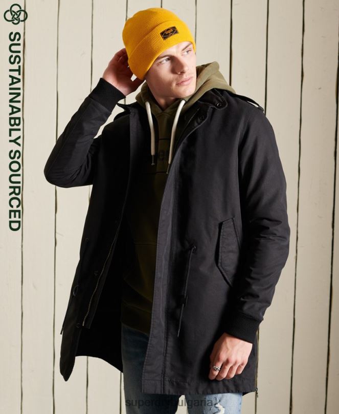 Superdry облекло N00H4576 тъмно сив мъже палто с военна премиум парка