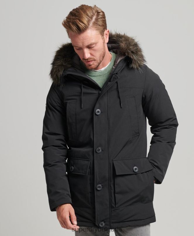 Superdry облекло N00H4577 тъмно сив мъже новобранец палто парка