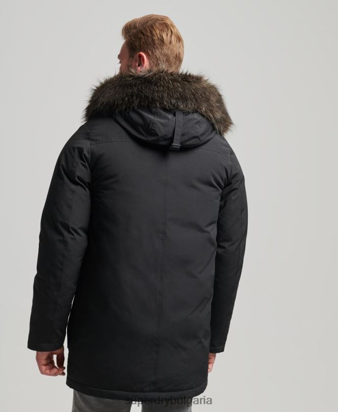Superdry облекло N00H4577 тъмно сив мъже новобранец палто парка