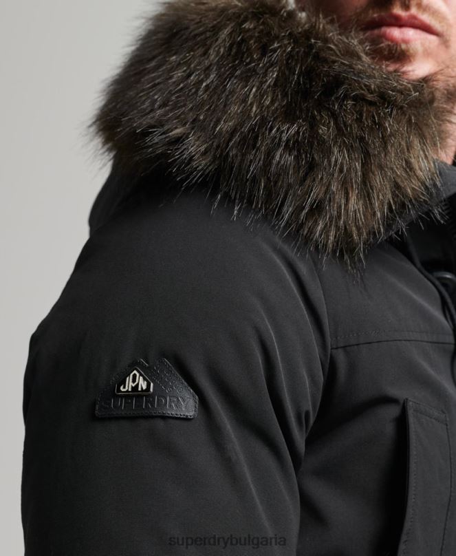 Superdry облекло N00H4577 тъмно сив мъже новобранец палто парка