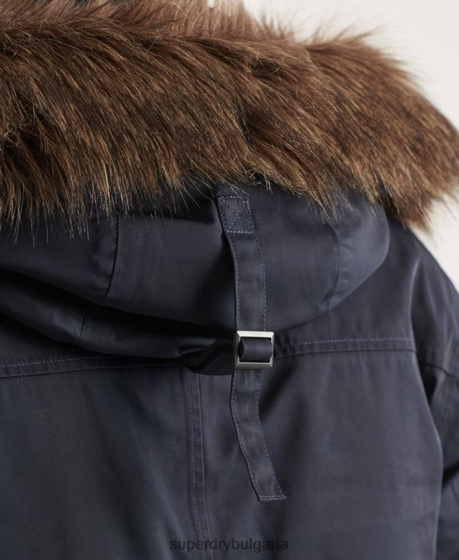 Superdry облекло N00H4578 военноморски флот мъже студия everest пухено палто парка