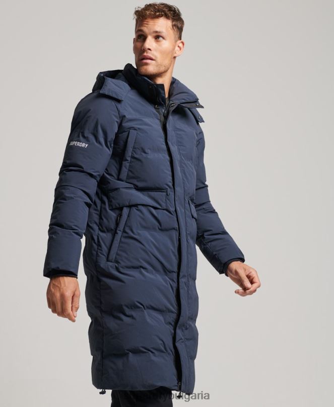 Superdry облекло N00H4583 военноморски флот мъже пухено палто с парагади