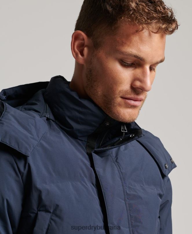Superdry облекло N00H4583 военноморски флот мъже пухено палто с парагади