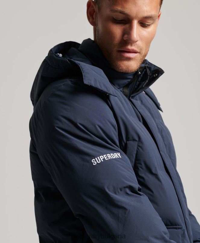 Superdry облекло N00H4583 военноморски флот мъже пухено палто с парагади