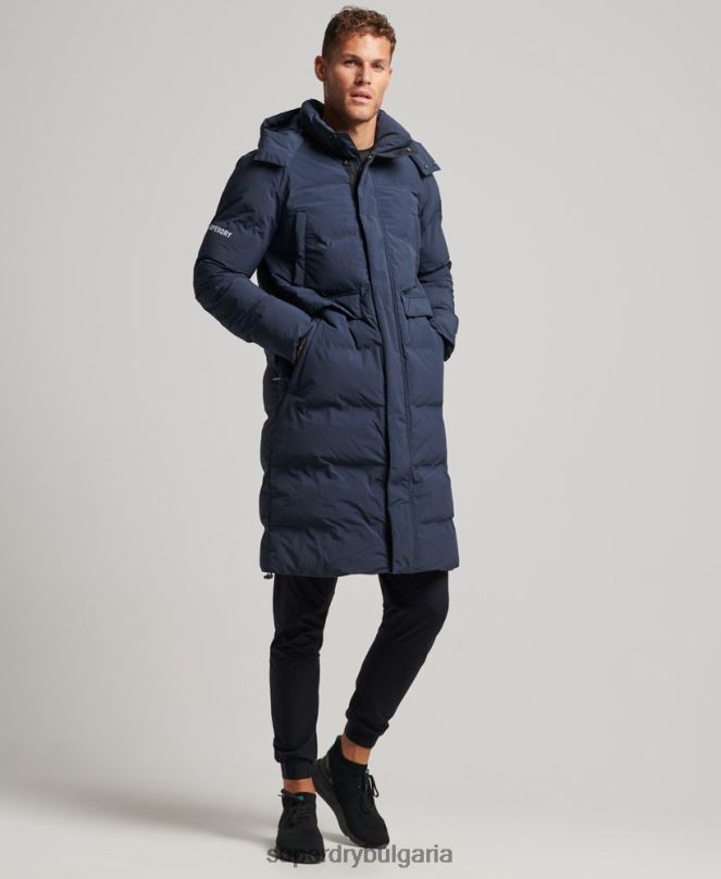 Superdry облекло N00H4583 военноморски флот мъже пухено палто с парагади
