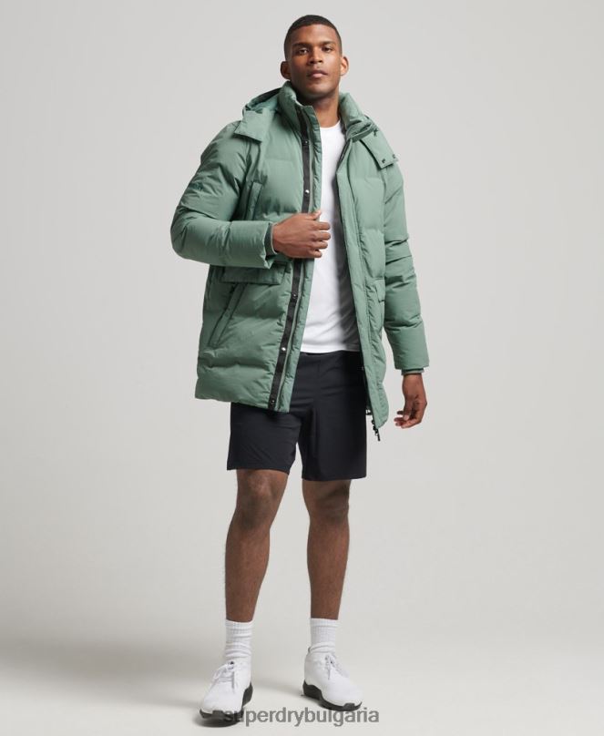 Superdry облекло N00H4641 зелено мъже пухено палто