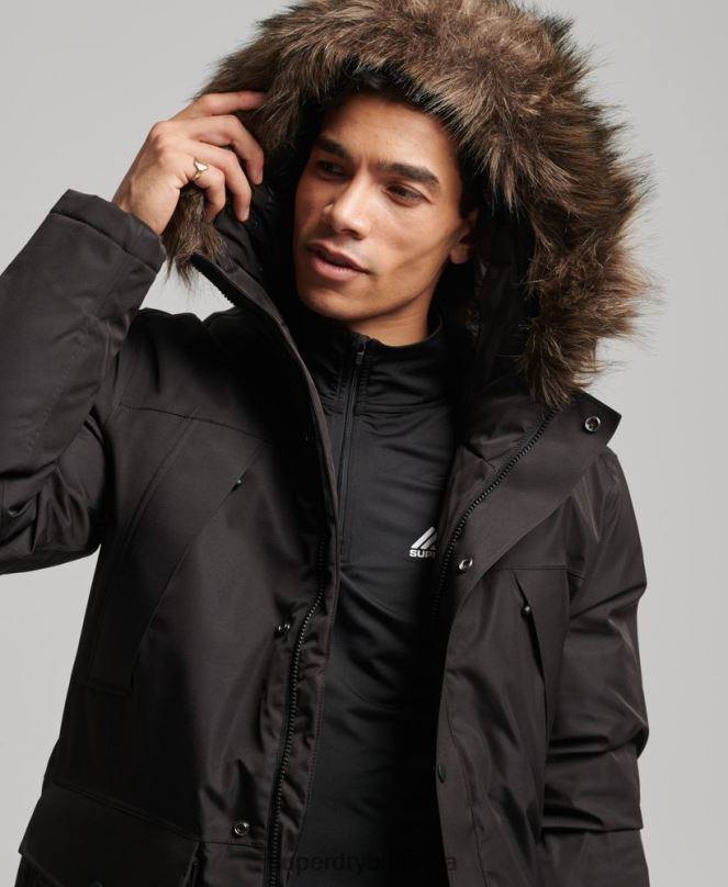 Superdry облекло N00H4643 черен мъже палто everest down snow park