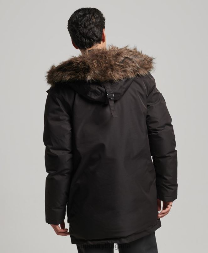 Superdry облекло N00H4643 черен мъже палто everest down snow park