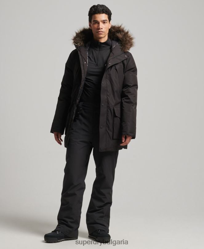 Superdry облекло N00H4643 черен мъже палто everest down snow park