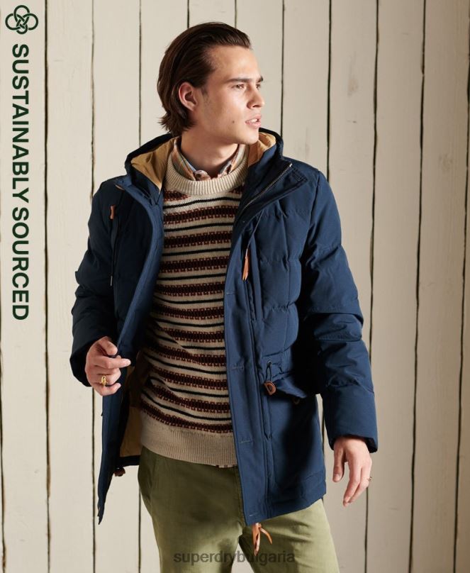 Superdry облекло N00H4644 военноморски флот мъже палто парка за планински експедиции