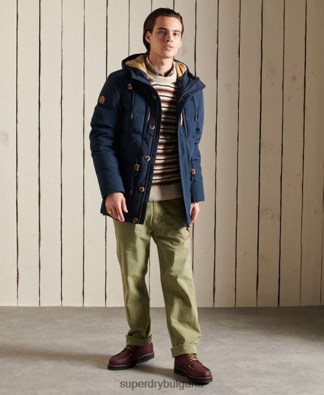 Superdry облекло N00H4644 военноморски флот мъже палто парка за планински експедиции