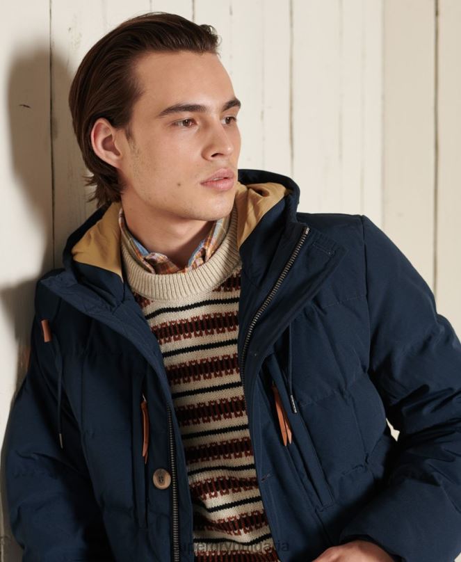 Superdry облекло N00H4644 военноморски флот мъже палто парка за планински експедиции