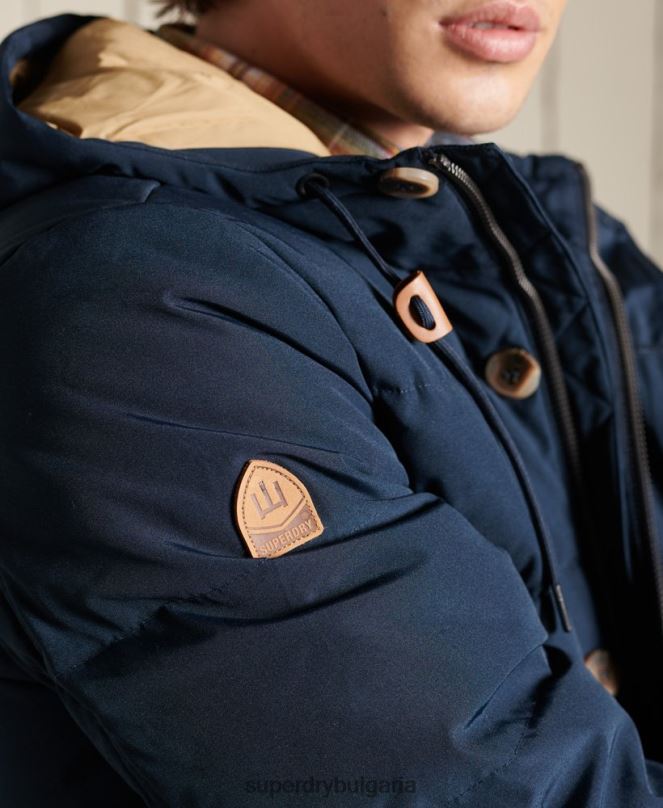 Superdry облекло N00H4644 военноморски флот мъже палто парка за планински експедиции