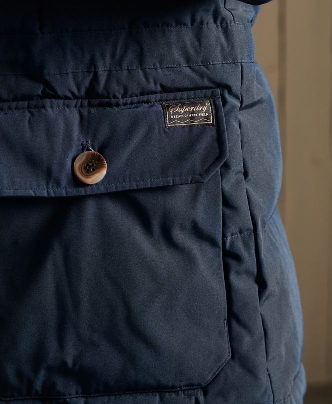 Superdry облекло N00H4644 военноморски флот мъже палто парка за планински експедиции
