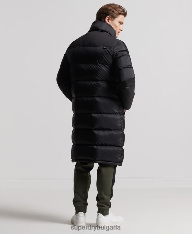 Superdry облекло N00H4652 черен мъже пухено палто с парагади