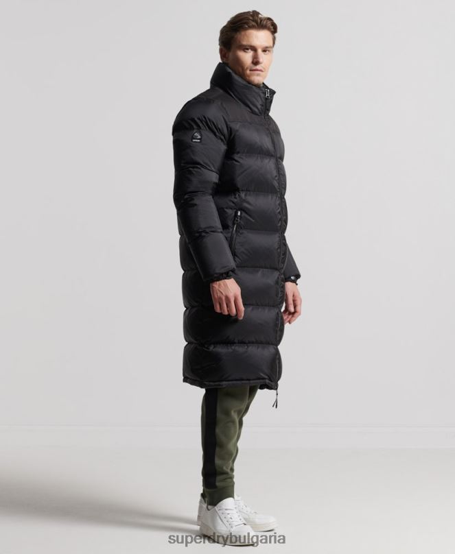 Superdry облекло N00H4652 черен мъже пухено палто с парагади