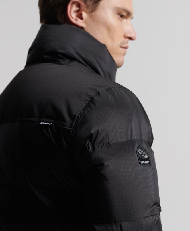 Superdry облекло N00H4652 черен мъже пухено палто с парагади