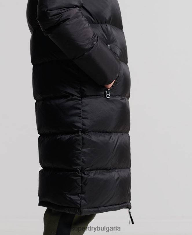 Superdry облекло N00H4652 черен мъже пухено палто с парагади