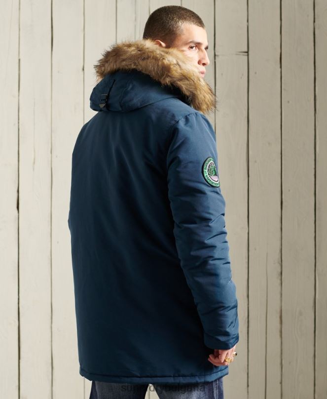 Superdry облекло N00H4664 светло синьо мъже палто парка everest